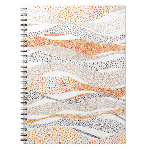 Pointillism Wavy Polka: Cute Doodle Textile Notebook