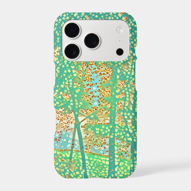 Pointillist trees iphone case (Back)