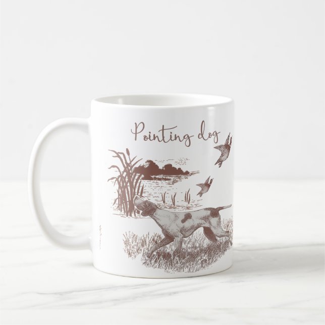 Pointing dog coffee mug (Left)