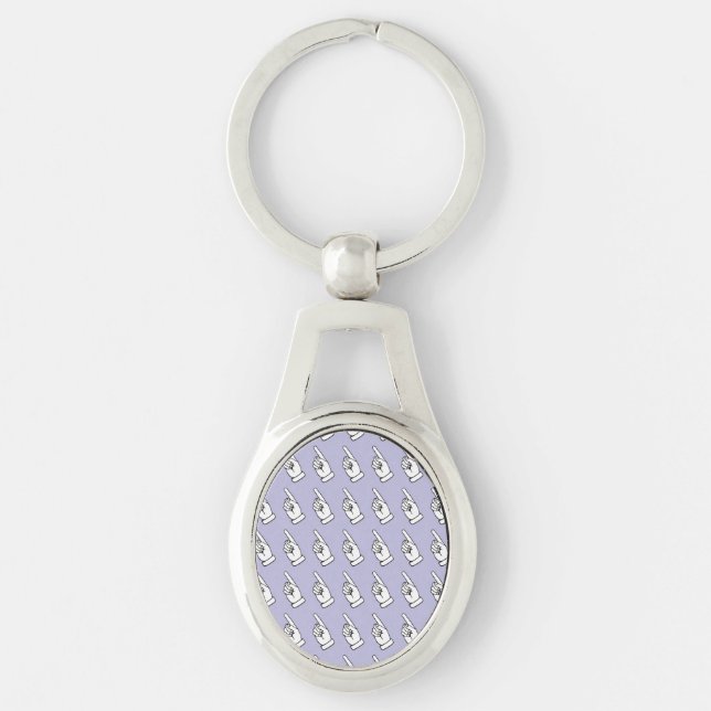Pointing Finger lilac Keychain (Front)