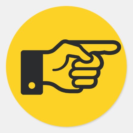 Pointing Finger (yellow) Sticker