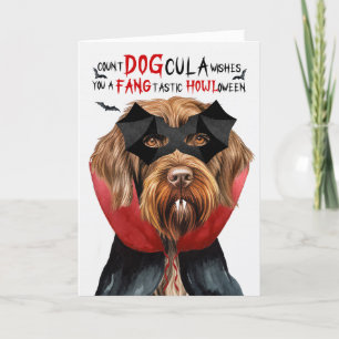 Pointing Griffon Funny Count DOGcula Halloween Holiday Card