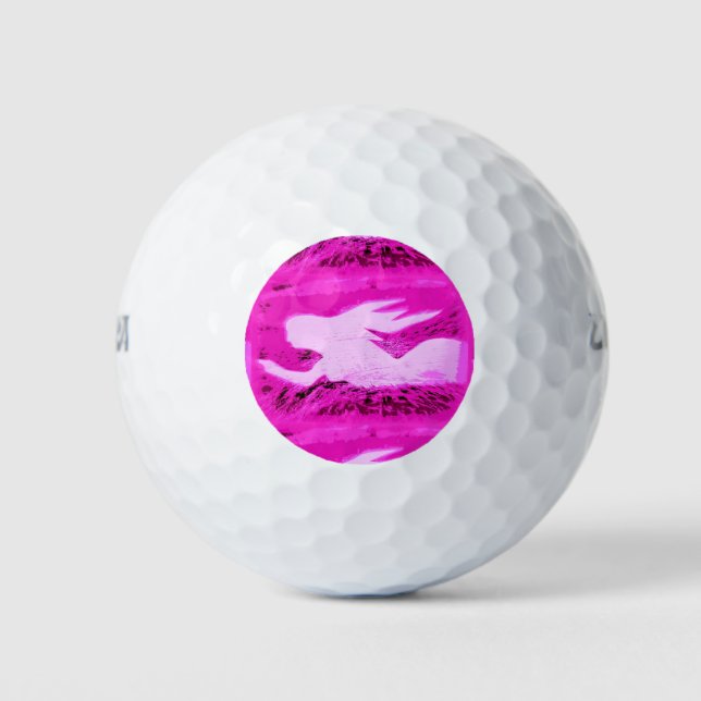 pointing pink mermaid golf balls (Front)