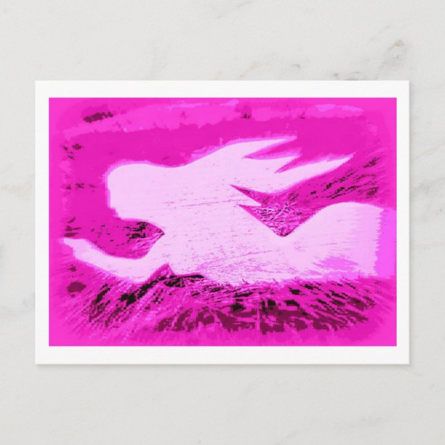 pointing pink mermaid postcard (Front)