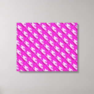 pointing pink mermaids canvas print