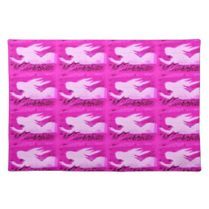 pointing pink mermaids cloth placemat