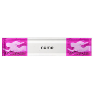 pointing pink mermaids name plate