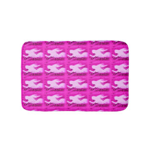 pointing pink mermaids pattern bathroom mat