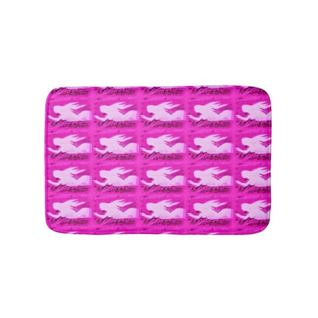 pointing pink mermaids pattern bathroom mat (Front)