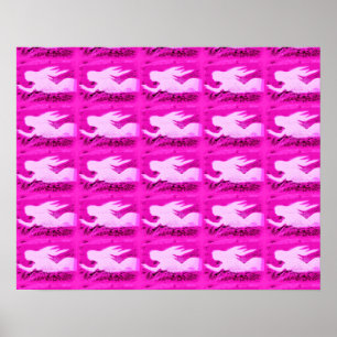 pointing pink mermaids poster