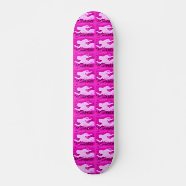 pointing pink mermaids skateboard (Front)