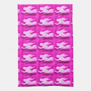 pointing pink mermaids towel