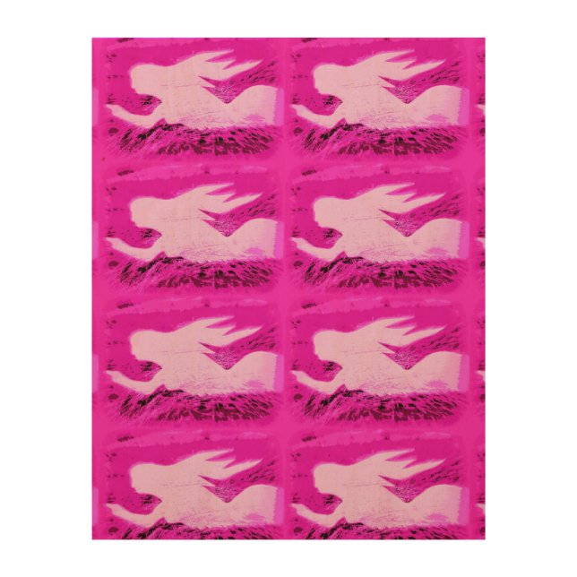 pointing pink mermaids wood wall decor (Front)