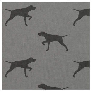 Pointing Pointer Dog Silhouettes Patterned Fabric
