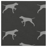 Pointing Pointer Dog Silhouettes Patterned Fabric