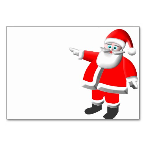 Pointing Santa Name Card