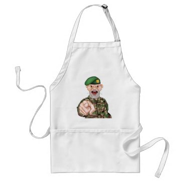 Pointing Soldier Cartoon Adult Apron Pointing Soldier Cartoon Adult Apron