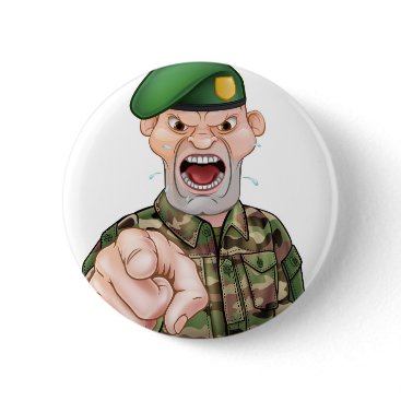 Pointing Soldier Cartoon Button Pointing Soldier Cartoon Button