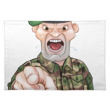 Pointing Soldier Cartoon Cloth Placemat Pointing Soldier Cartoon Cloth Placemat