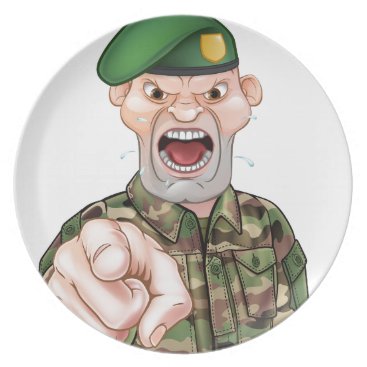 Pointing Soldier Cartoon Dinner Plate Pointing Soldier Cartoon Dinner Plate