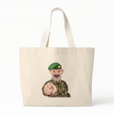 Pointing Soldier Cartoon Large Tote Bag Pointing Soldier Cartoon Large Tote Bag