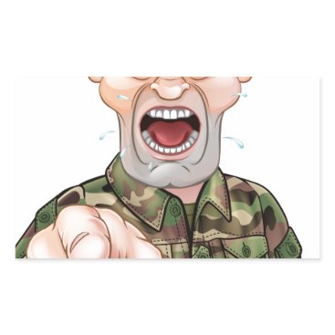 Pointing Soldier Cartoon Rectangular Sticker Pointing Soldier Cartoon Rectangular Sticker