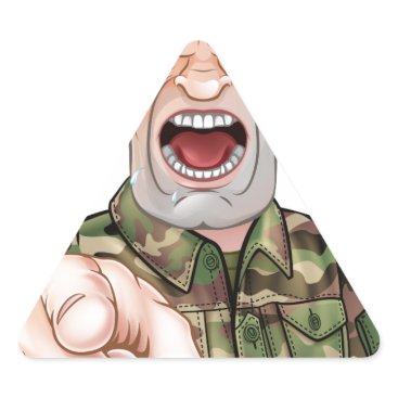 Pointing Soldier Cartoon Triangle Sticker Pointing Soldier Cartoon Triangle Sticker