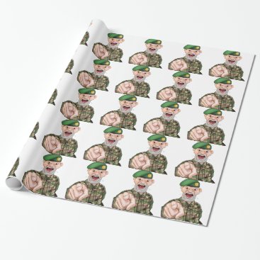 Pointing Soldier Cartoon Wrapping Paper Pointing Soldier Cartoon Wrapping Paper