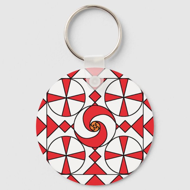 Points and Swirls Keychain (Front)