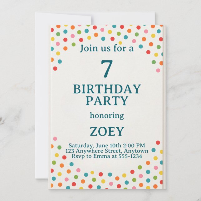 Points Birthday Party  Invitation (Front)
