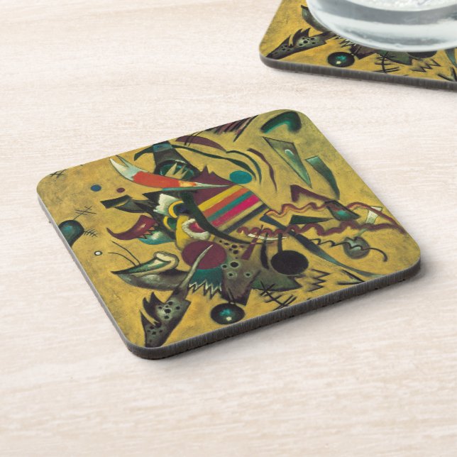 Points by Wassily Kandinsky, Vintage Expressionism Beverage Coaster (Left Side)