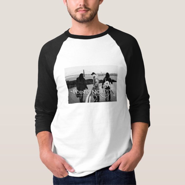 Points North "San Francisco Skyline - Men's Raglan T-Shirt (Front)