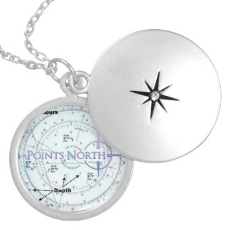Points North SF Nautical Map Locket Necklace