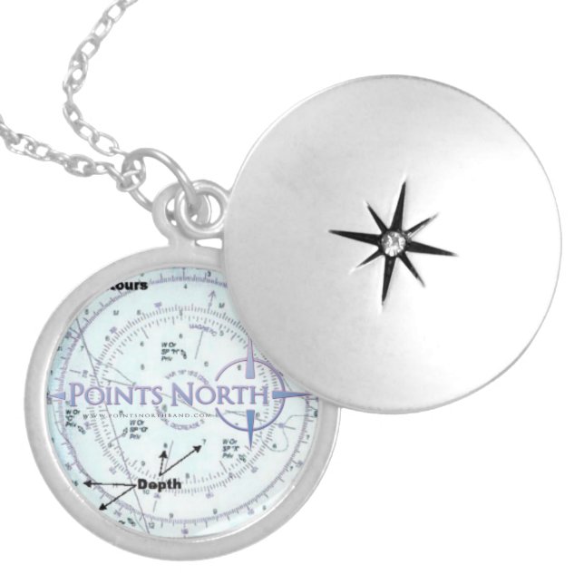 Points North SF Nautical Map Locket Necklace (Front)