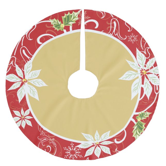 Pointsetta  |  Red Tree Skirt (Front)