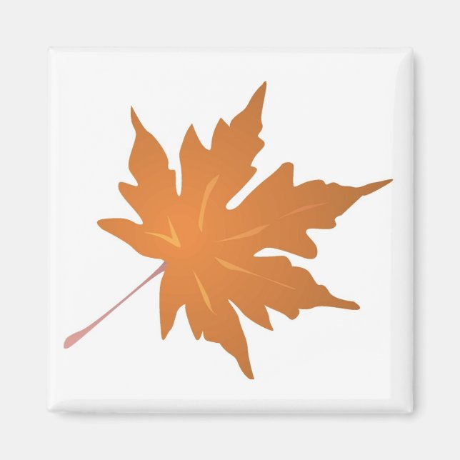 Pointy Brown Maple Leaf Magnet (Front)