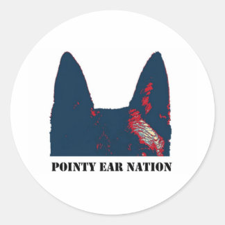 Pointy Ear Nation design Classic Round Sticker