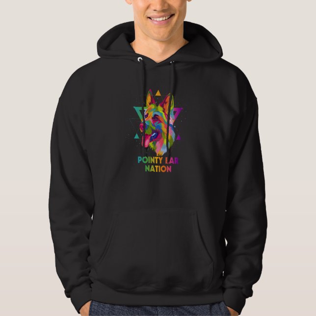 Pointy Ear Nation German Shorthaired Pointer Dog Hoodie (Front)
