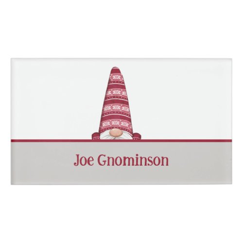 Pointy Hat Gnome Custom Text  Name Tag
