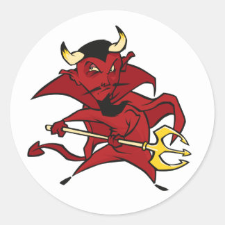 Pointy Red Devil Round Stickers