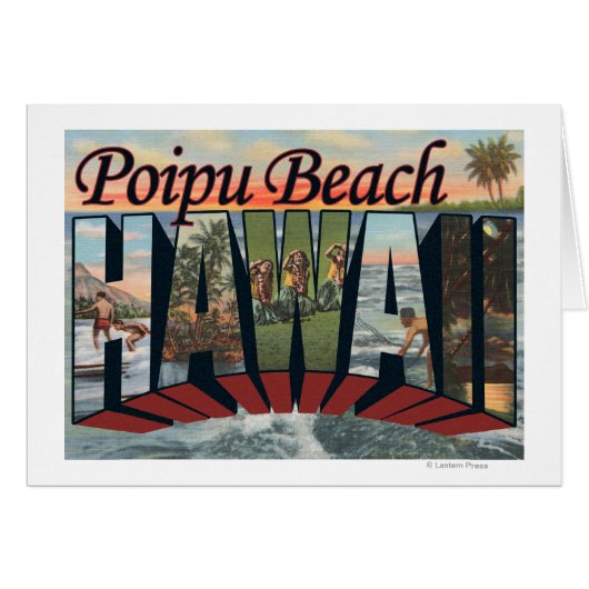 Poipu Beach, Hawaii - Large Letter Scenes (Front Horizontal)