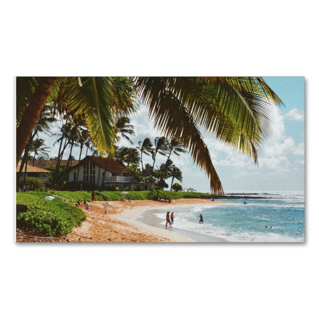 Poipu Beach - Island of Kauai - Hawaii  Business Card Magnet (Front)