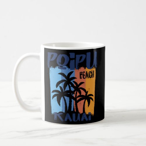 Poipu Beach Kauai Fun Colorful Palm Trees Coffee Mug