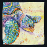 Poipu Beach Turtle Scarf Bandana<br><div class="desc">This sea turtle is crawling onto the sand to get a nice spot on Poipu Beach.</div>