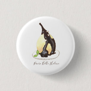 Poire Belle Hélène watercolor Button