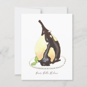 Poire Belle Hélène watercolor Card