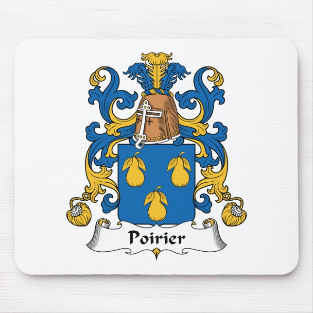 Poirier Family Crest Mouse Pad (Front)