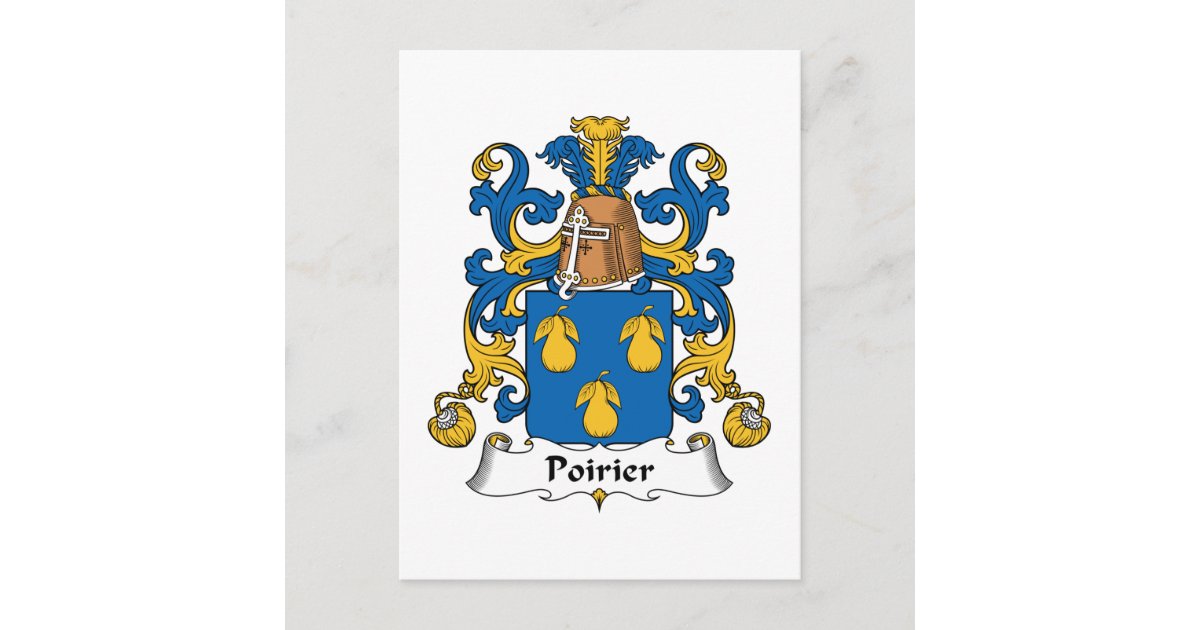 Poirier Family Crest Postcard Zazzle