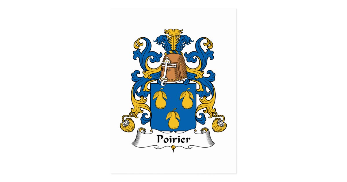Poirier Family Crest Postcard