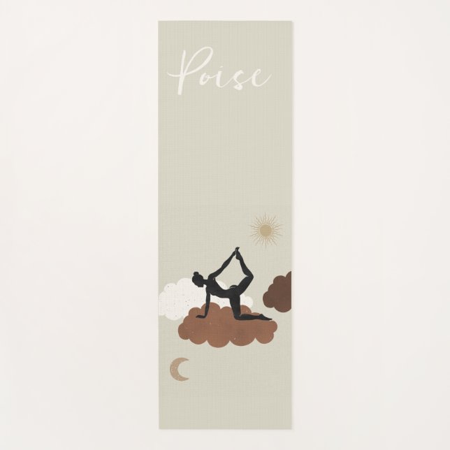 Poise balace grace Yoga stretch clouds sun moon  Yoga Mat (Front)
